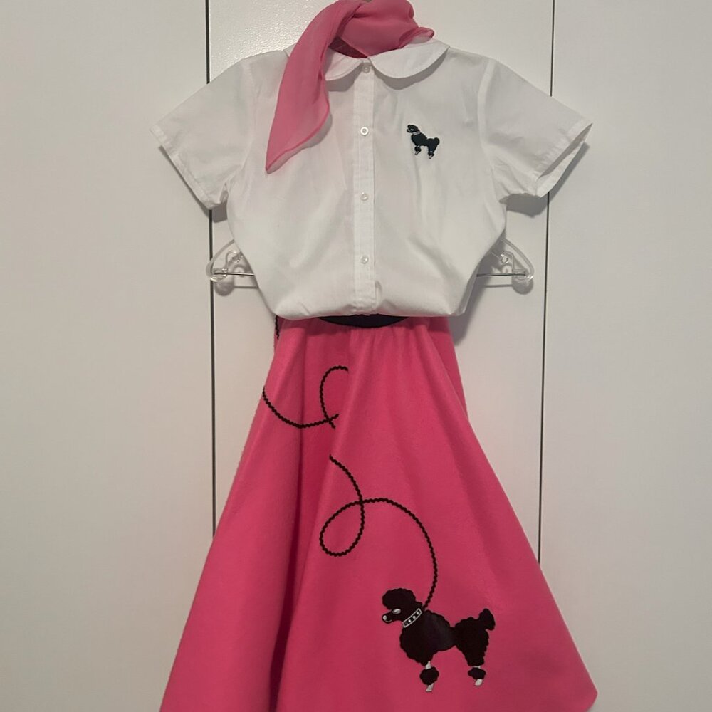 Hip Hop 50's Shop Child 1950's Poodle Skirt Costume 3 Piece Girls Outfit Set